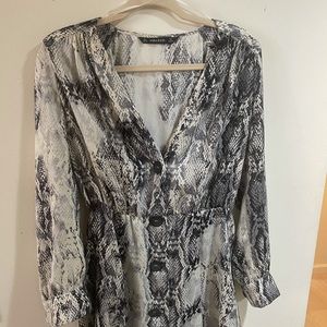 Grey animal print Zara dress.